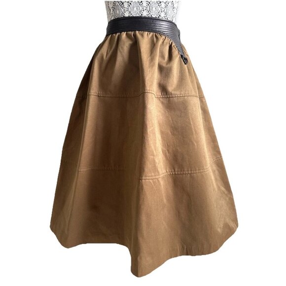 Sea Plus C+ impress skirt, golden brown, small,vegan leather, lined, fairy core - Picture 3 of 16